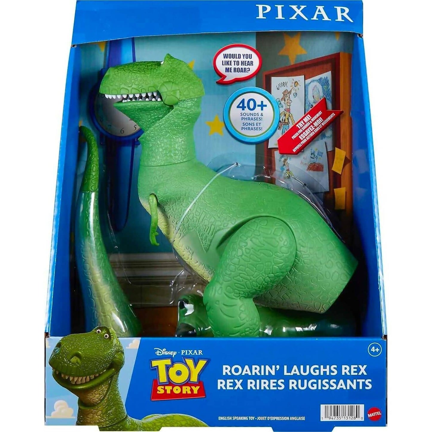 Disney -  Pixar - Toy Story Roarin’ Laughs Rex Moving & Talking Dinosaur Figure 28cm