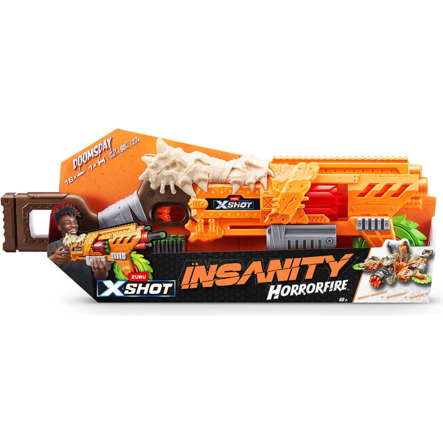 Zuru - X-shot Insanity Horrorfire Doomsday With 16 Darts