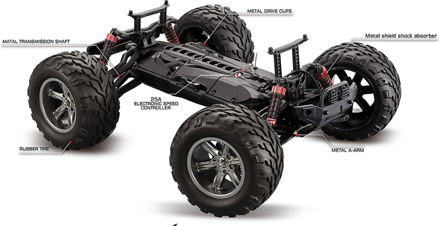 Tornado RC 1:12 Radio Control Monster Truck RTR V2 Red