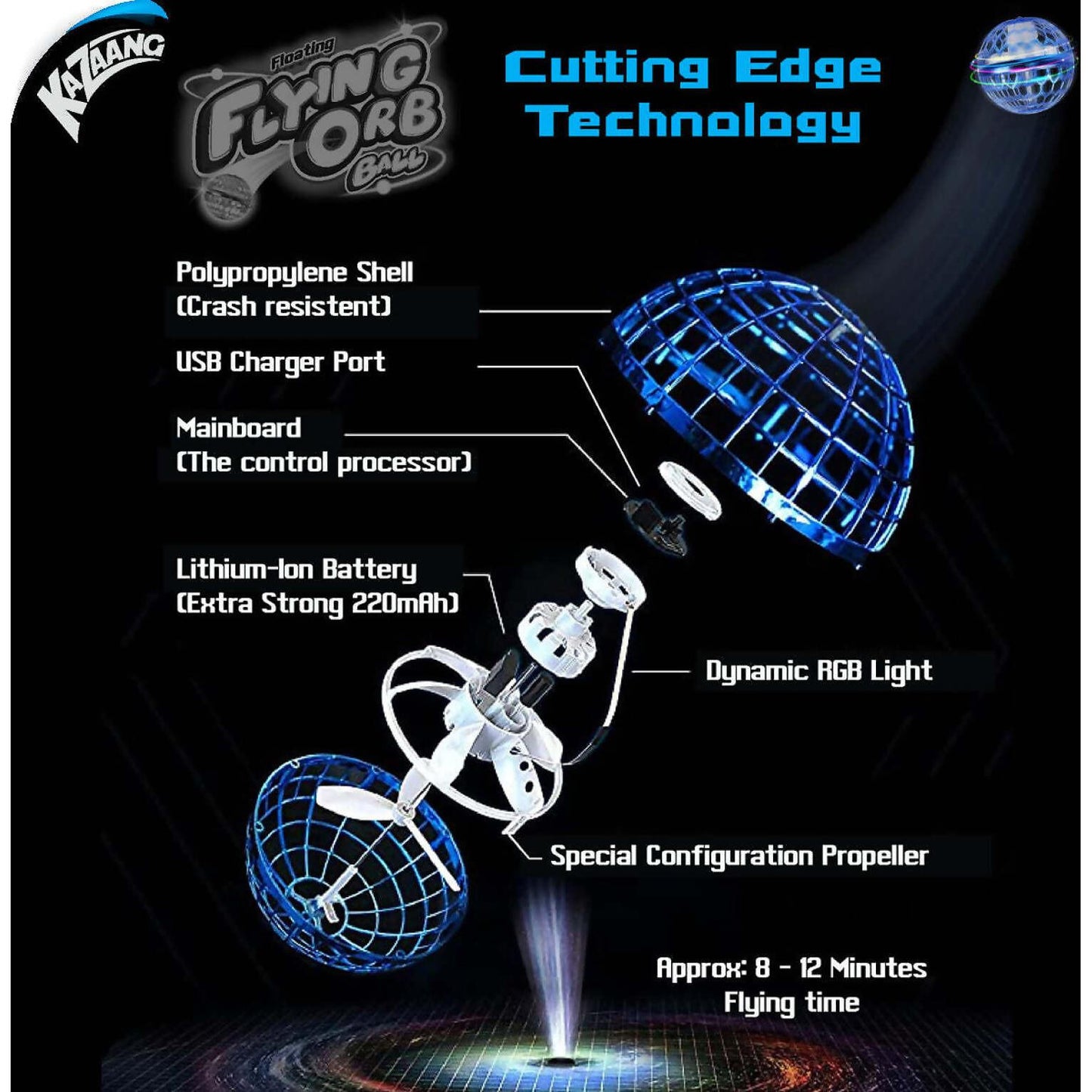 Kazaang - Floating Flying Orb Ball - Blue