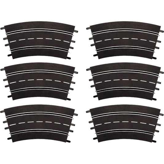 Carrera -  Digital 1:32 Accessories - Curve Track 3/30° 6 x track sections corner set 30 degrees each - Slot Car Track Accessories also Suits 1:24 & Evolution