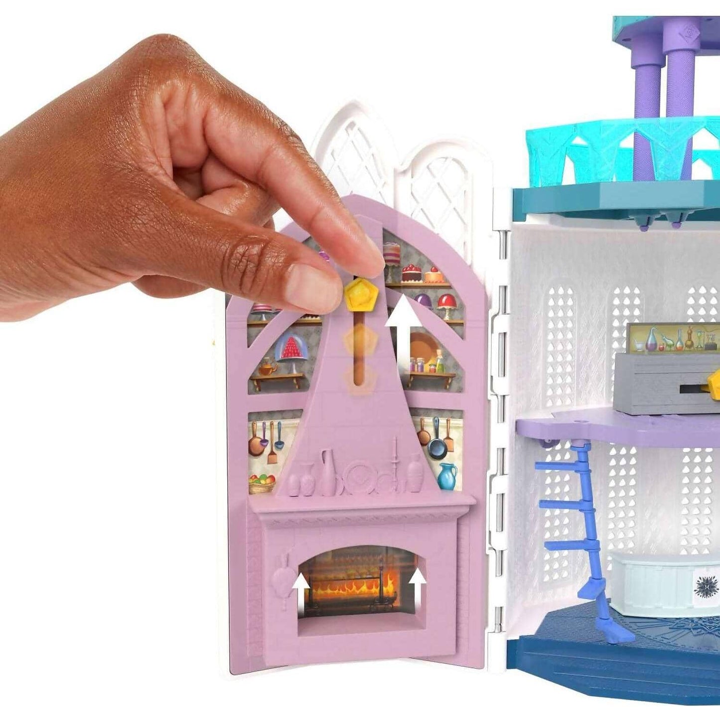 Disney -  Wish - Rosas Castle Dollhouse Playset With 2 Posable Mini Dolls Star Figure 20 Accessories Light-up Projection Dome & More - Mattel
