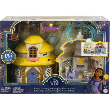 Disney -  Wish - Mini Doll & Dollhouse Playset Asha Of Rosas Cottage With Micro Doll Star Figure & 15+ Furniture & Accessories Travel Toys