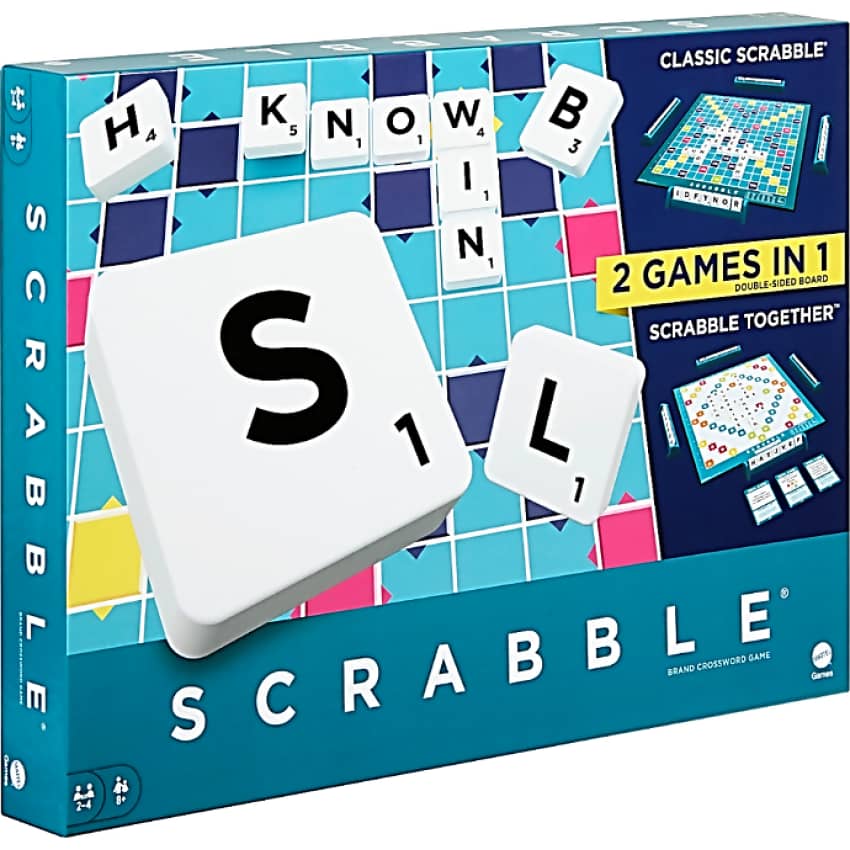 Scrabble - Scrabble Together 2 Games-in-1 Double Sided Board - Mattel ...