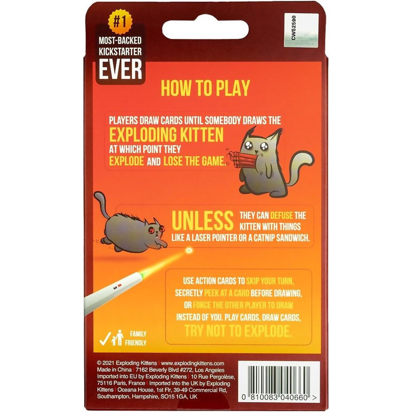Exploding Kittens -  2 Player Edition Card Game