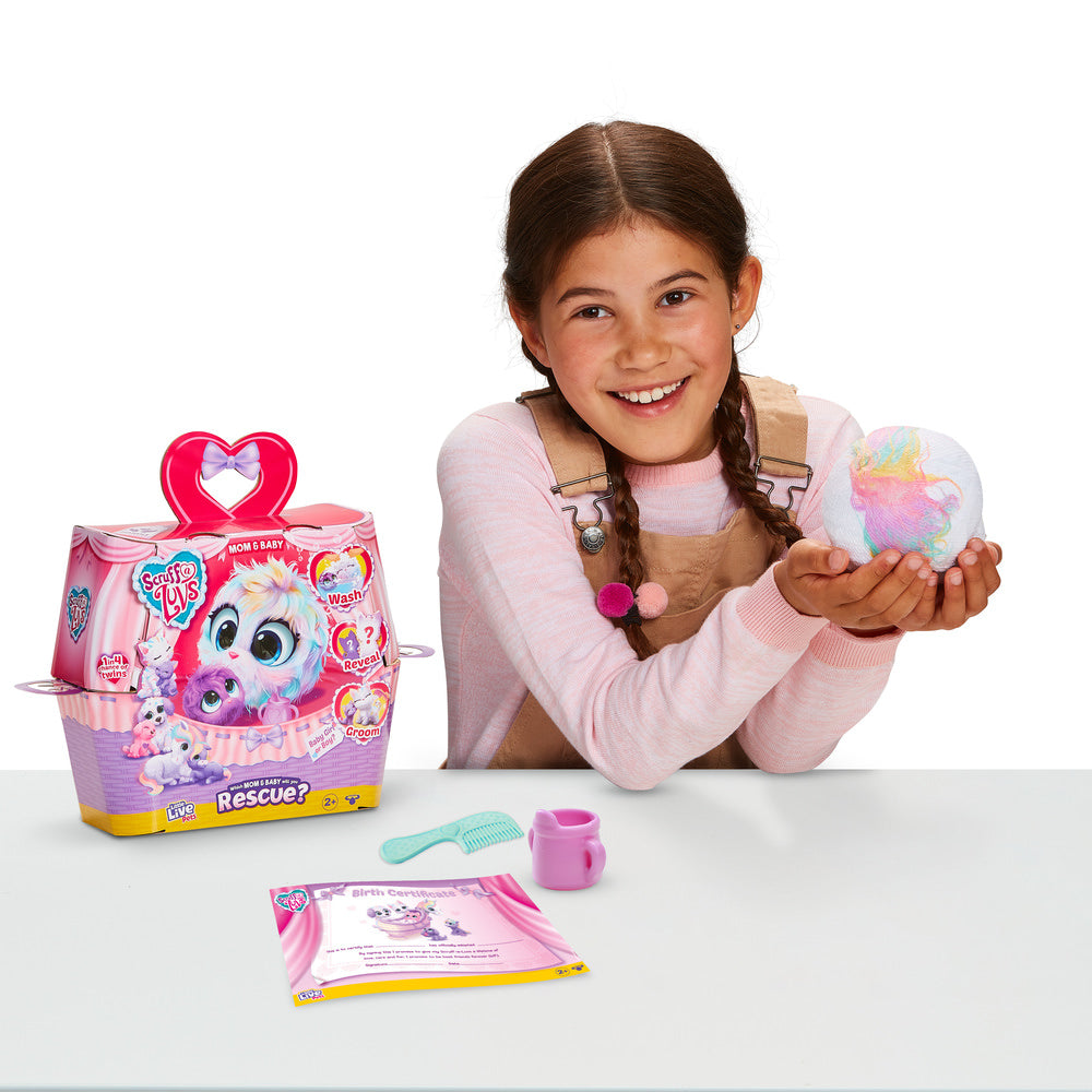 Little Live Pets - Scruff a Luvs Pastel Pets Mom & Baby - Dog or Cat or Pony