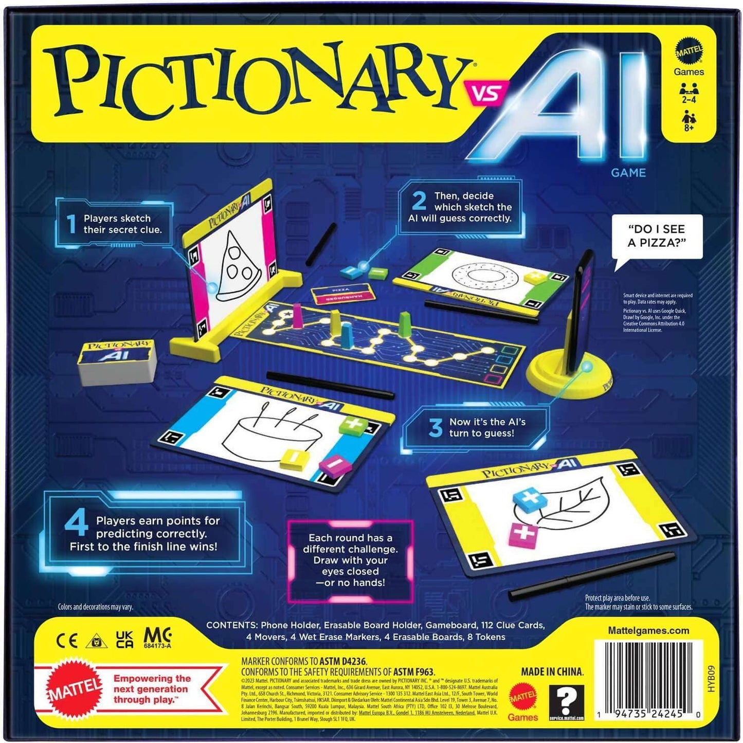 Mattel -  Games - Pictionary Vs. Ai Family Game For Kids And Adults And Game Night Using Artificial Intelligence