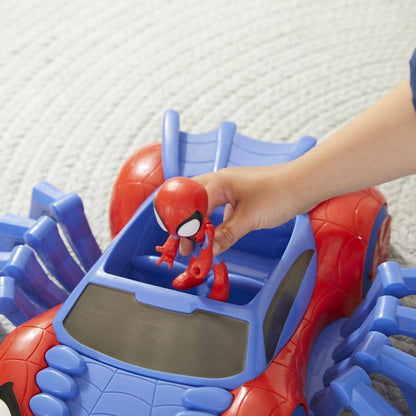 Marvel - Spidey And His Amazing Friends Ultimate Web-crawler With Spidey Stunner Feature And 4-inch Spidey Figure