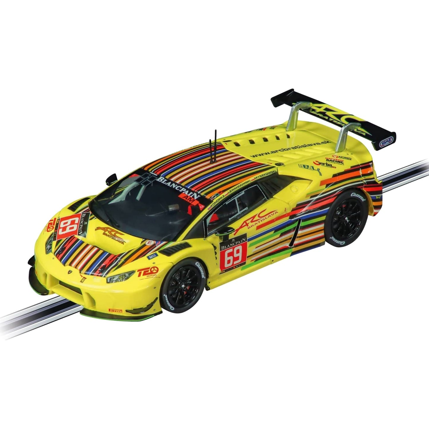 Carrera -  Evolution 1:32 - Lamborghini Huracan GT3 ARC Bratislava No.69 24H Spa 2016 - Slot Car Also Suits Scalextric