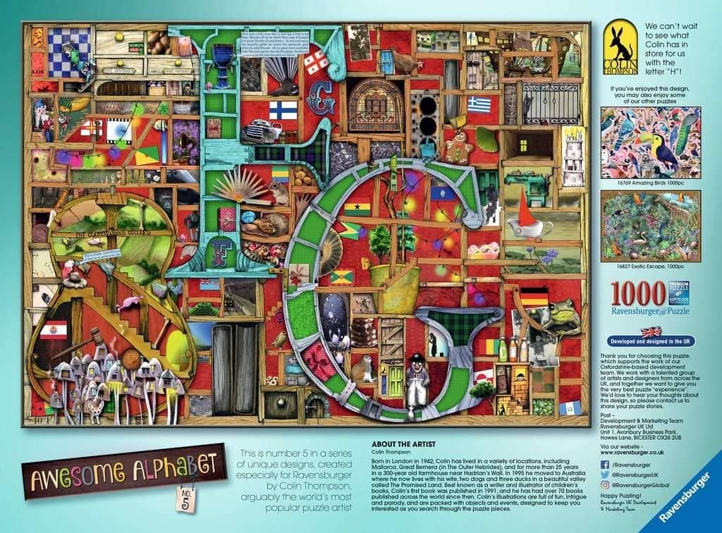 Ravensburger - Awesome Alphabet F & G Jigsaw Puzzle 1000 Pieces