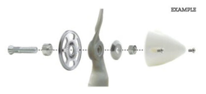 TY1 -  ELECTRIC SPINNER 63MM 4MM COLLET WHITE TY7727W