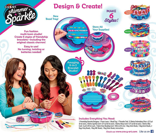 Cra-z-art -  Shimmer & Sparkle Ultimate 6 In 1 Friendship Bracelet Maker Studio