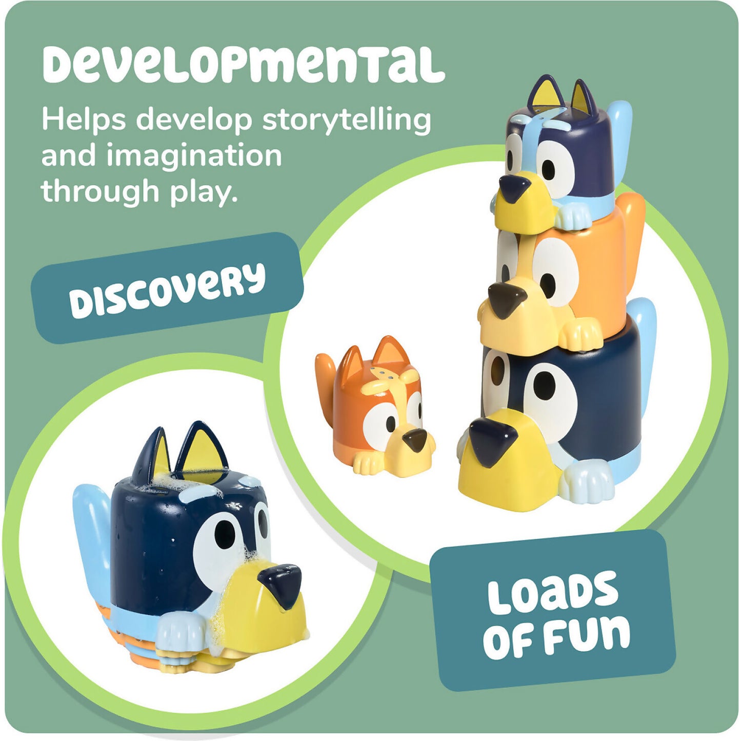 TOMY -  - Toomies - Bluey's Family Pourers Featuring Chilli Bandit Bingo And Bluey - Tomy