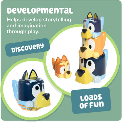 TOMY -  - Toomies - Bluey's Family Pourers Featuring Chilli Bandit Bingo And Bluey - Tomy