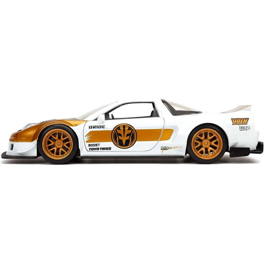 Jada Toys - Power Rangers 2002 Honda NSX Type-R Japan Spec with White Ranger 1:24 Scale Diecast Vehicle & Figure Set