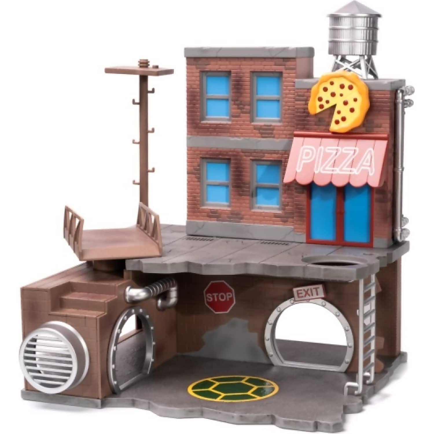 Tmnt Jada Toys - Teenage Mutant Ninja Turtles Nanoscene Turtle Lair with 4 Figures Scale Diecast Set