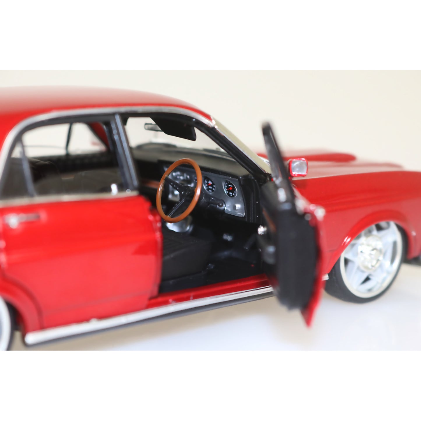 DDA Collectibles -  1:24 Scale - Candy Red XY Ford Falcon Custom with Super Charged Barra Engine - Diecast Model
