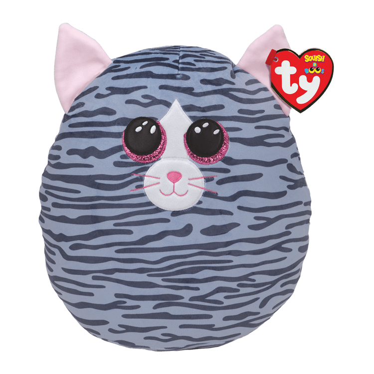 Ty - Squish-a-boos - Kiki - Grey Striped Cat 25cm