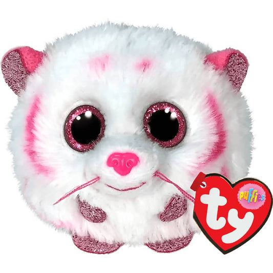 Ty - Beanie Balls Puffies - Tabor Pink And White Tiger