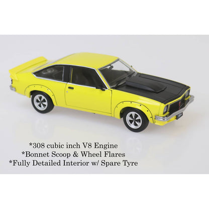 DDA Collectibles -  1:24 Scale - Yellow A9X Torana 308 Factory Car - Diecast Model