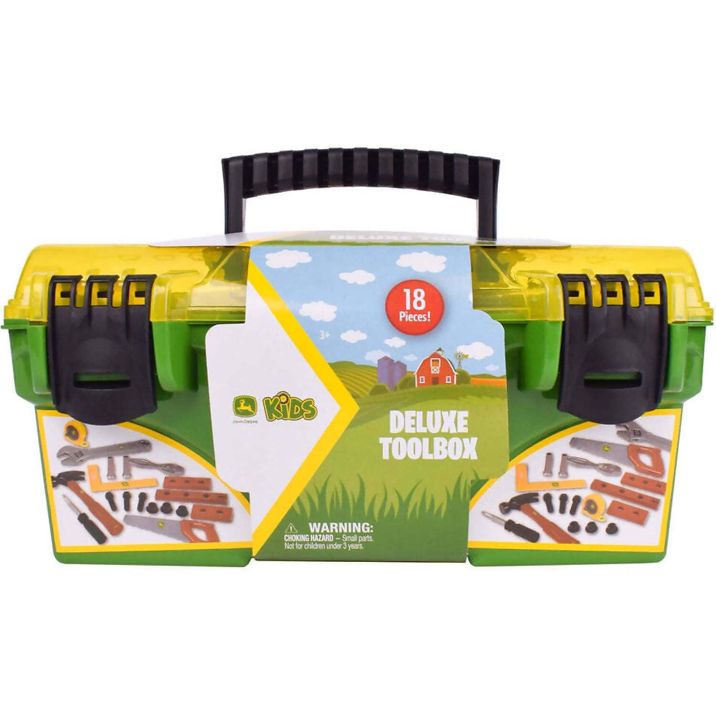 John Deere -  Kids - Deluxe Tool Box With Tools 18pc - Tomy