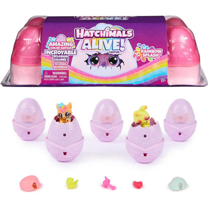 Hatchimals -  Alive - Rainbow Splash Egg Carton