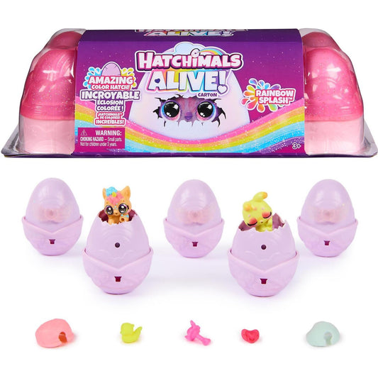 Hatchimals -  Alive - Rainbow Splash Egg Carton