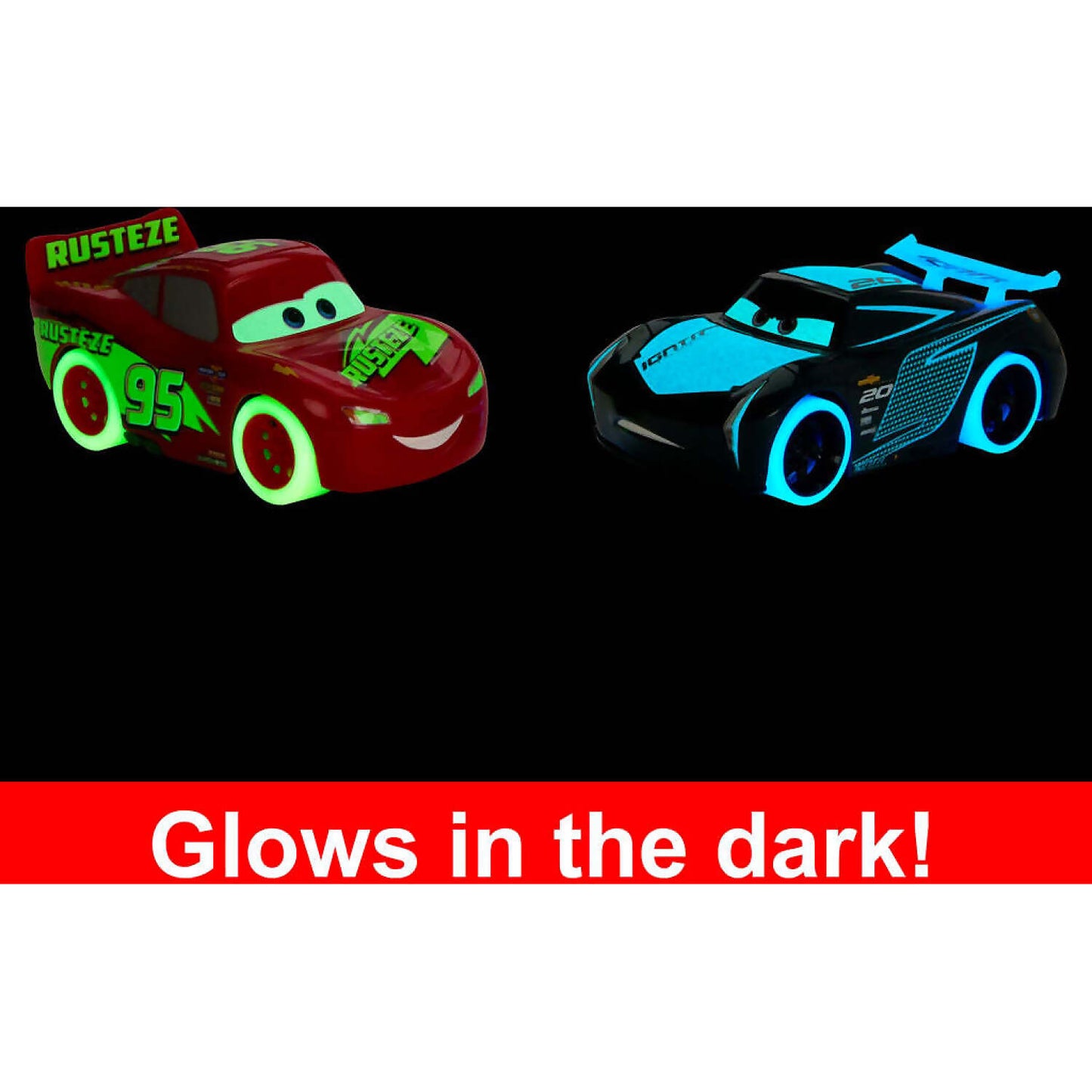 Disney Pixar Cars - Glow Racers Lightning Mcqueen & Jackson Storm