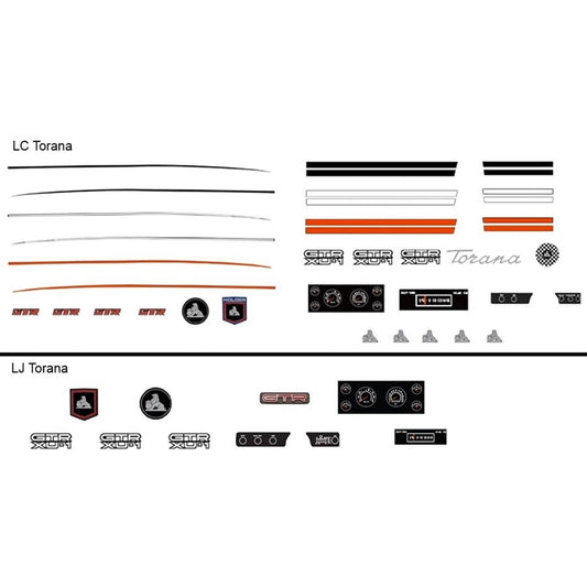 DDA Collectibles -  1:24 Scale - LC & LJ Torana Decal Kit - Diecast Model Accessory