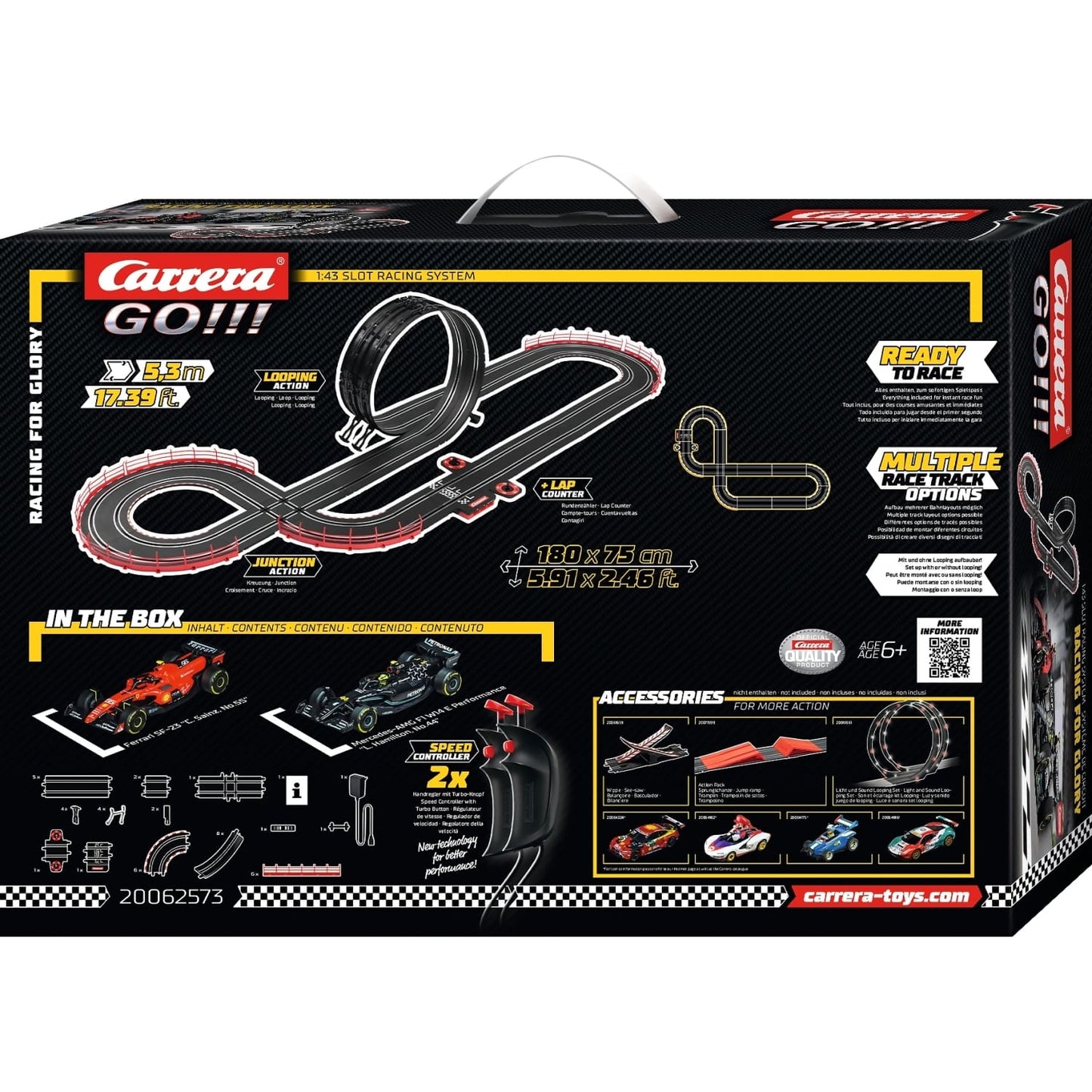 Carrera -  GO 1:43 - Racing for Glory 5.3m Set - Slot Car Track Set