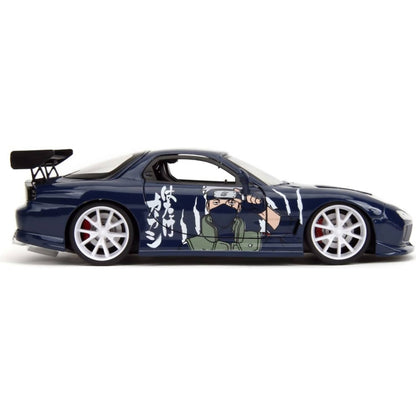 Jada Toys - 1993 Mazda RX-7 V2 with Naruto Shippuden Artwork & Kakashi Hatake Figure 1:24 Scale Diecast Vehicle & Figure Set