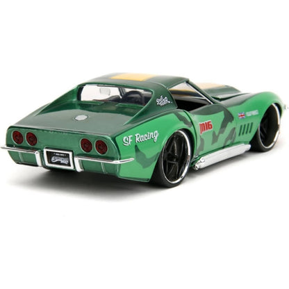 Jada Toys - Street Fighter1969 Chevrolet Corvette Stingray ZL1 with Cammy Figure 1:24 Scale Diecast Vehicle Figure Set
