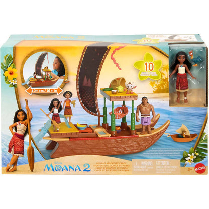 Disney -  Moana 2 - Moana's Adventure Canoe Playset - Mattel