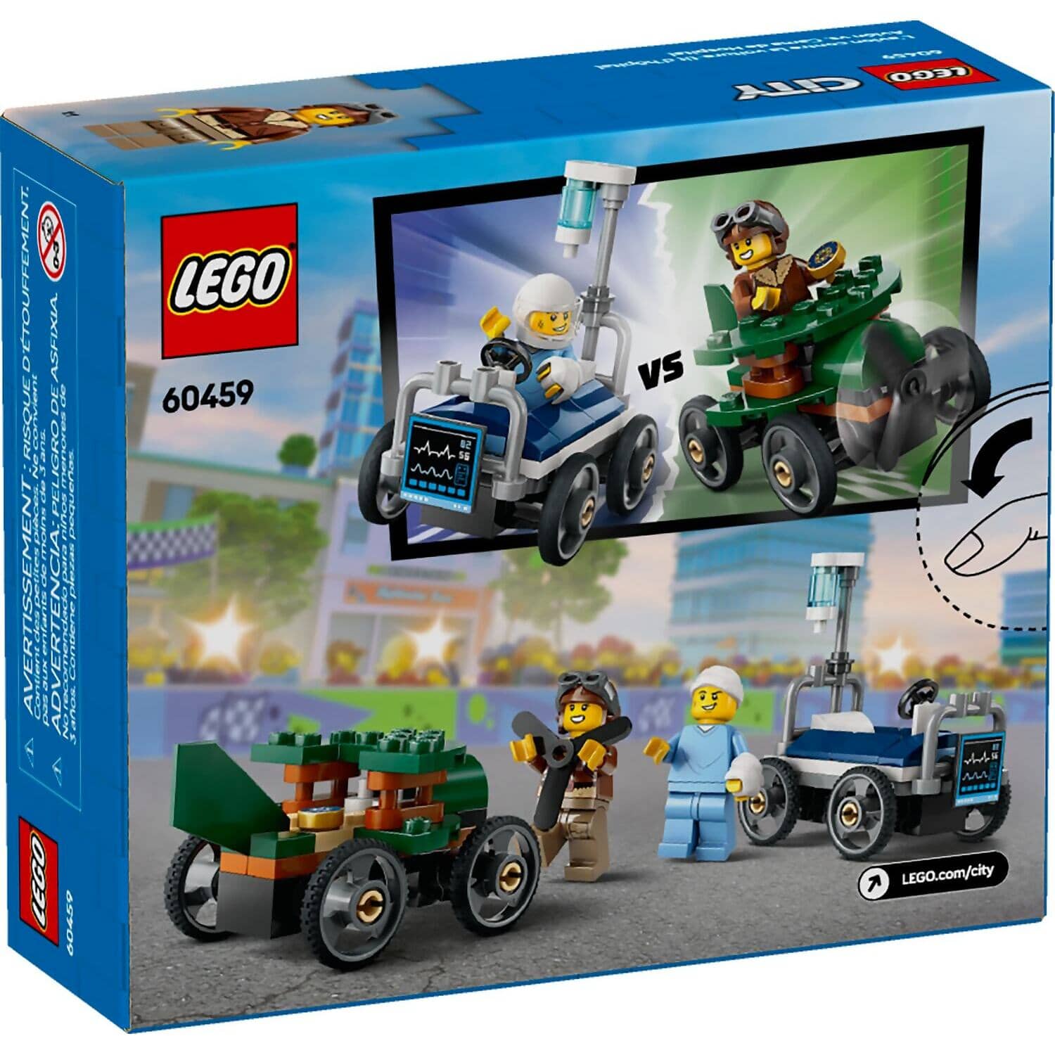 LEGO 60459 Airplane Vs. Hospital Bed Race Car Pack - City