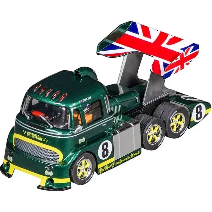 Carrera -  Digital 1:32 - Racetruck Cabover British Racing Green No.8 - Slot Car Also Suits Scalextric