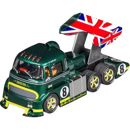 Carrera -  Digital 1:32 - Racetruck Cabover British Racing Green No.8 - Slot Car Also Suits Scalextric