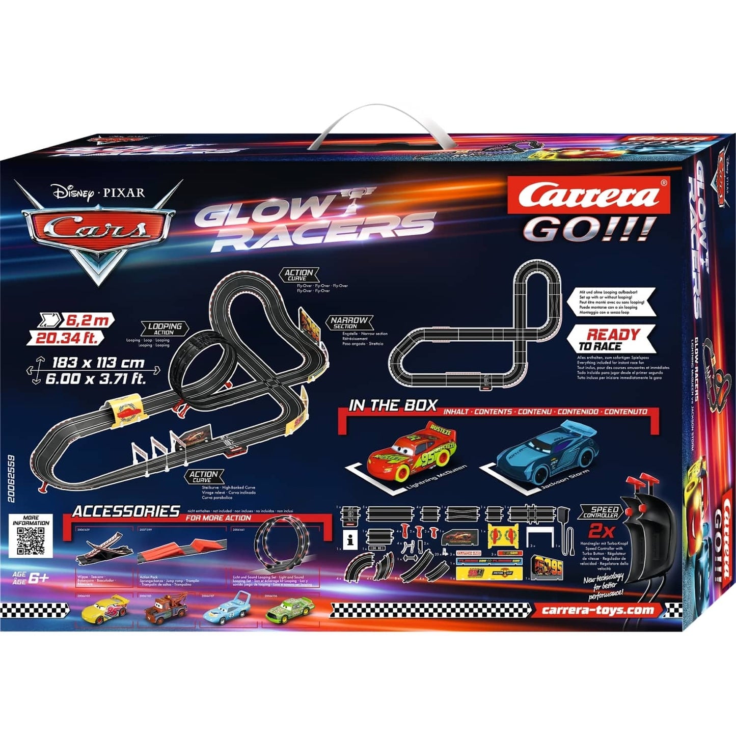 Carrera -  GO 1:43 - Disney·Pixar Cars Glow Racers - Model No.20062559 - Slot Car Set