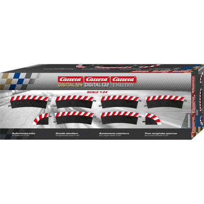 Carrera -  Digital 1:32 Accessories - Outside Shoulder for high banked curve 2/30° (6) end piece (2) - Slot Car Track Accessories Also Suits 1:24 & Evolution