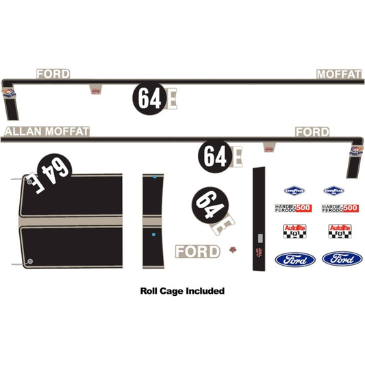 DDA Collectibles -  1:24 Scale - #64E XW Ford Bathurst Decal Kit with Roll Cage - Diecast Model Accessory