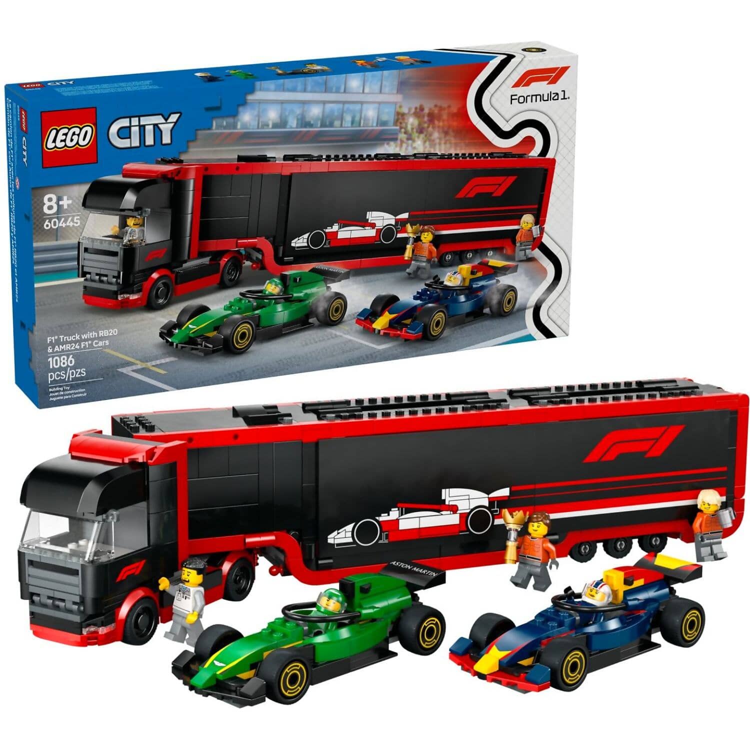 LEGO 60445 F1 Truck with RB20 & AMR24 F1 Cars - City