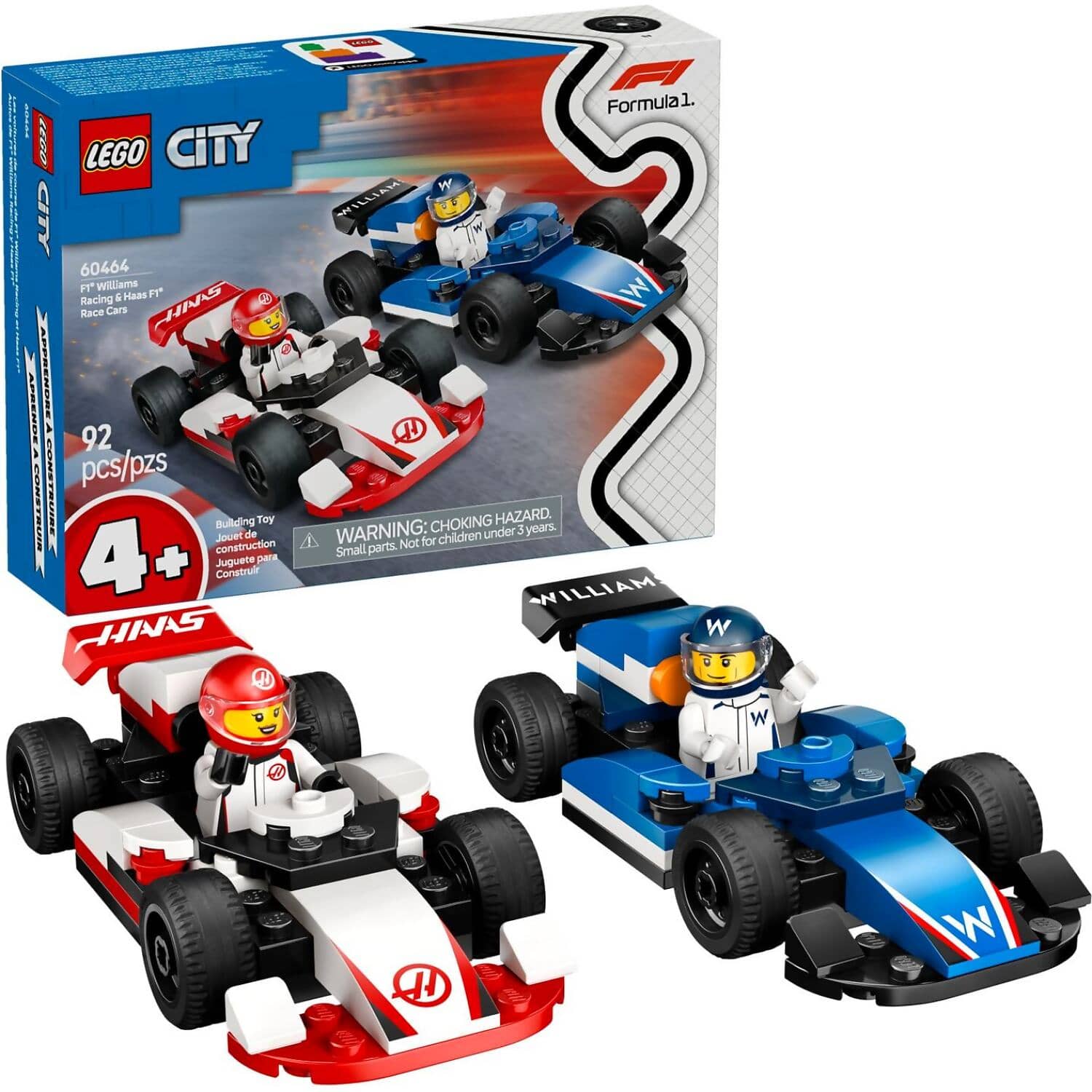 LEGO 60464 F1 Williams Racing & Haas F1 Race Cars - City 4+