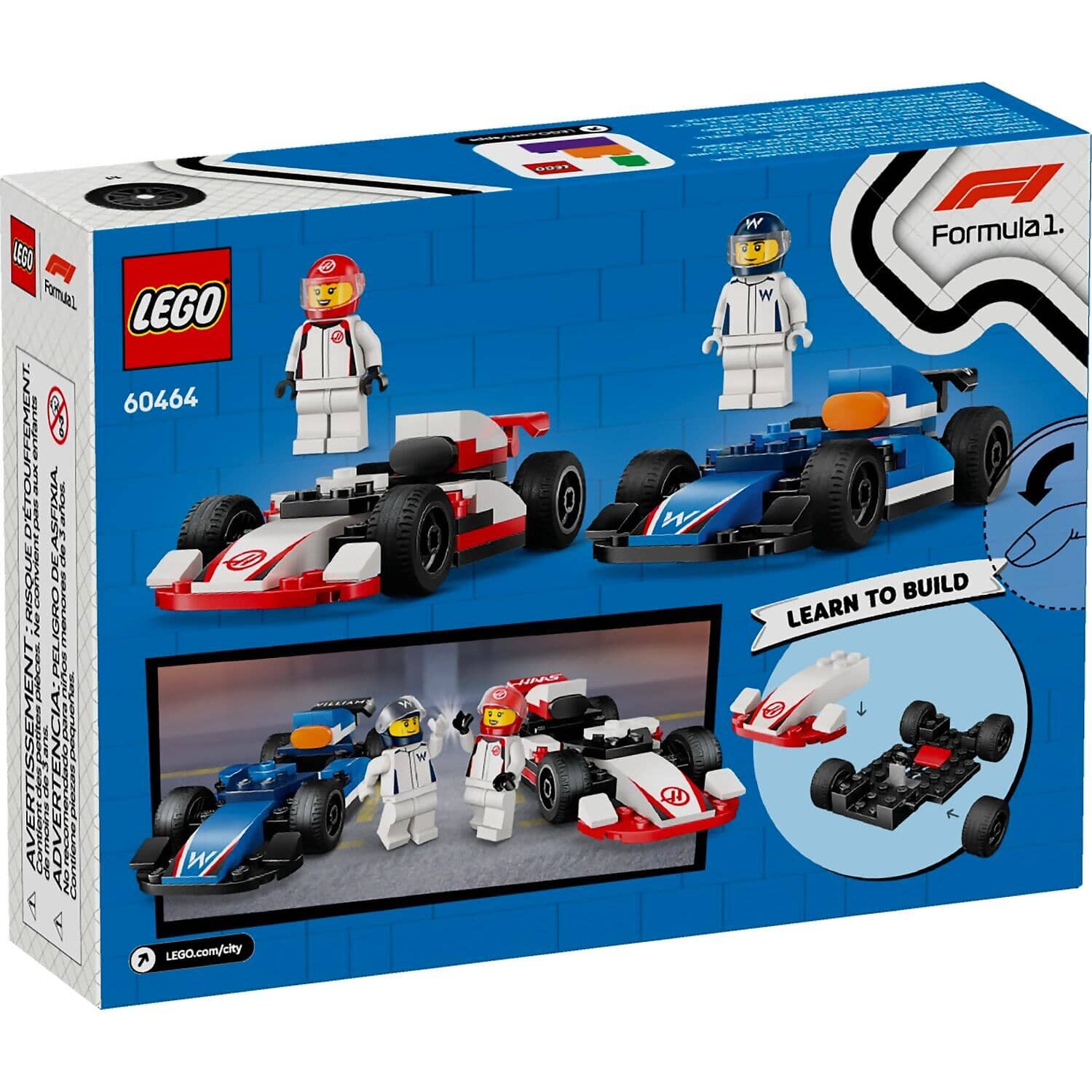 LEGO 60464 F1 Williams Racing & Haas F1 Race Cars - City 4+