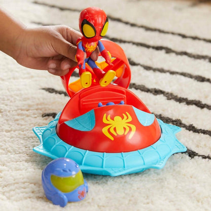 Marvel - Spidey And His Amazing Friends Web-spinners Spidey With Hover Spinner Toy Car - Hasbro