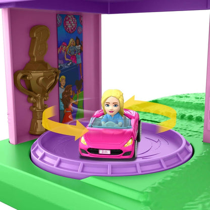 Hot Wheels - Racerverse Barbie Spiral Race Track Set With Barbie “malibu” & Barbie “brooklyn” Toy Cars