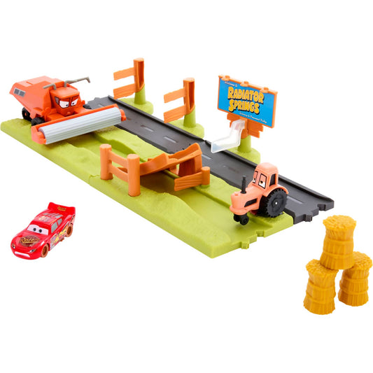 Disney -  Pixar - Cars Frank Escape & Stunt Race Playset With Lightning Mcqueen Toy Car