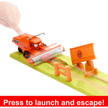 Disney -  Pixar - Cars Frank Escape & Stunt Race Playset With Lightning Mcqueen Toy Car