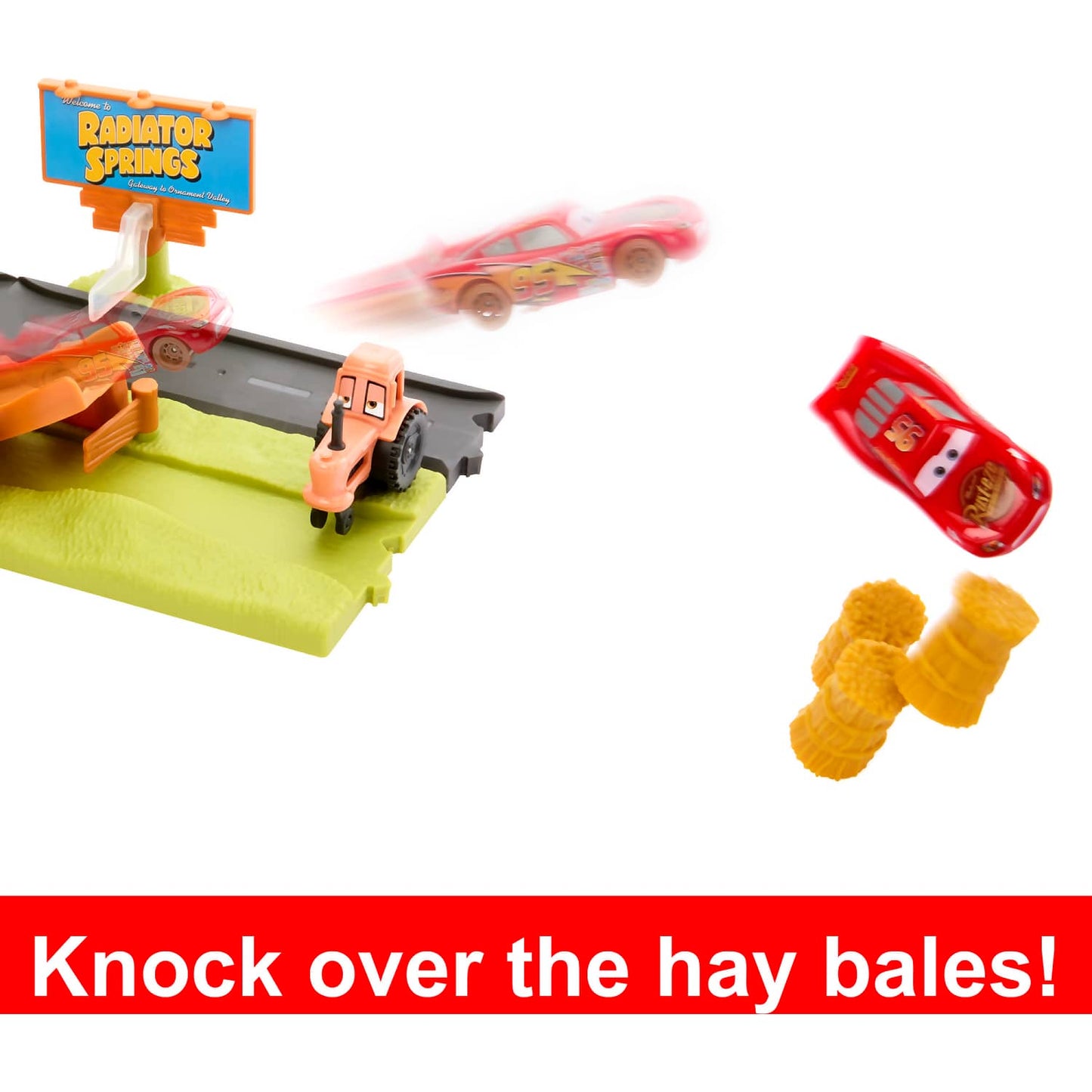 Disney -  Pixar - Cars Frank Escape & Stunt Race Playset With Lightning Mcqueen Toy Car