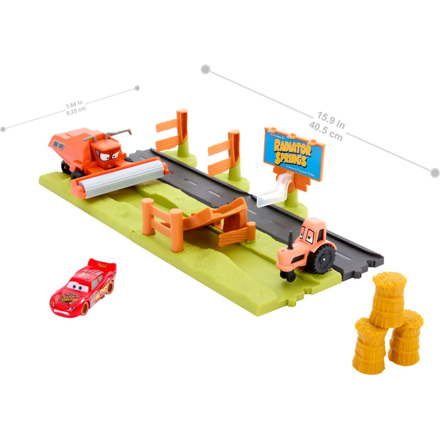 Disney -  Pixar - Cars Frank Escape & Stunt Race Playset With Lightning Mcqueen Toy Car