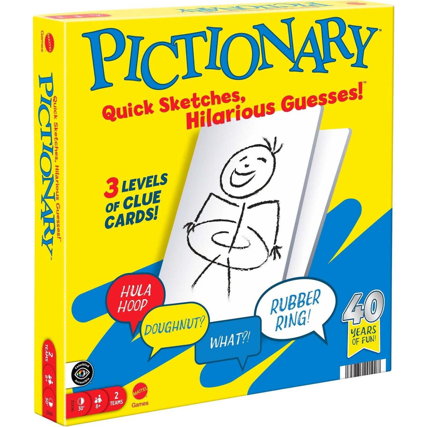 Mattel -  Games - Pictionary Family Board Game Refresh