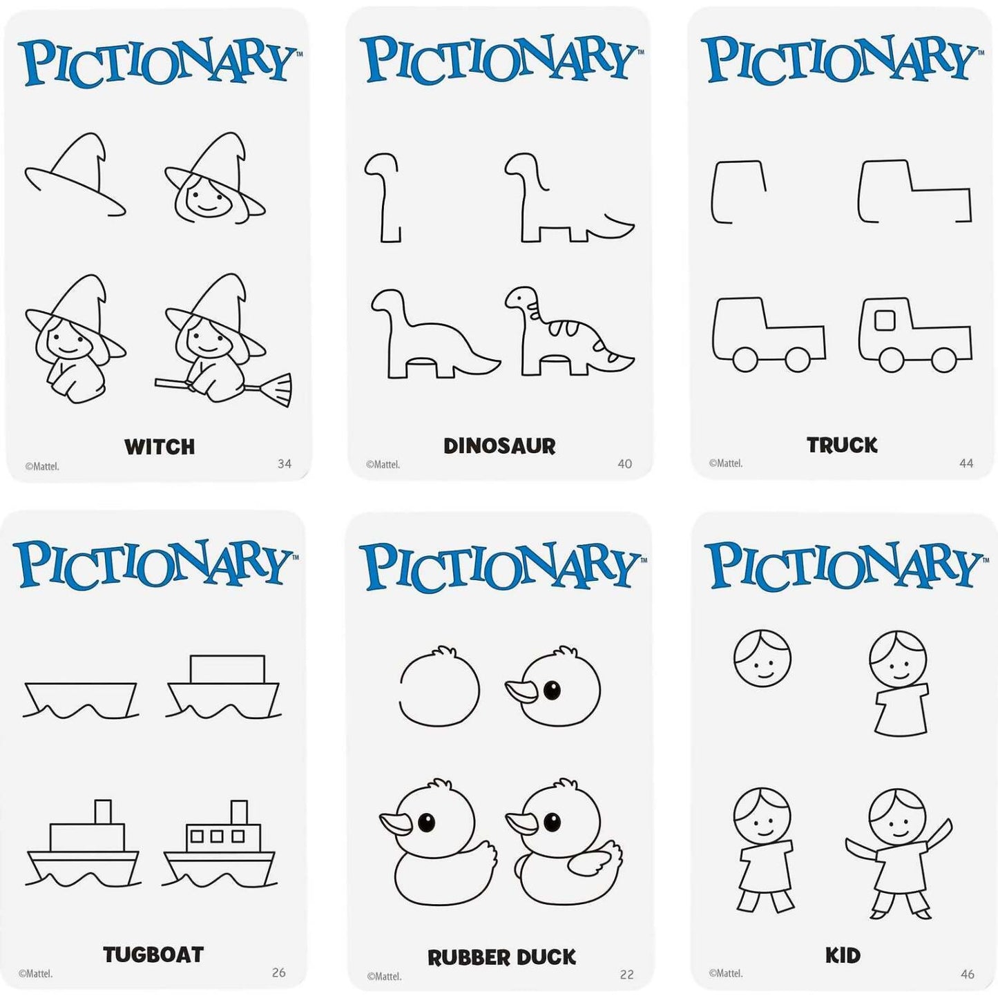 Mattel -  Games - Pictionary Family Board Game Refresh